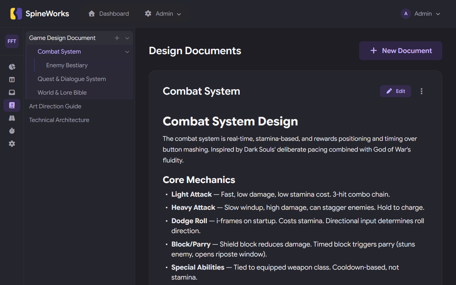 SpineWorks design documents